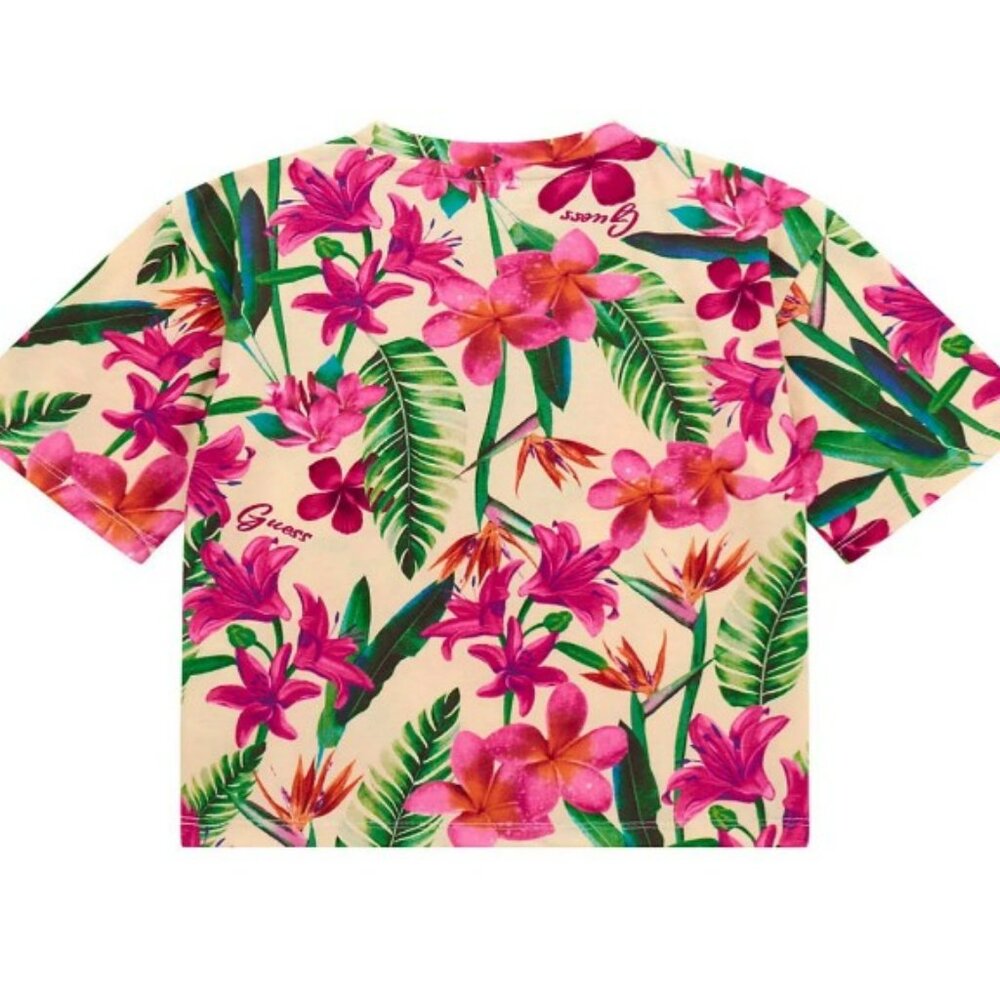 NWT. GUESS Big Girls Short Sleeve All Over Print T-Shirt & Active Shorts Set - Picture 3 of 6
